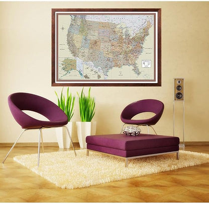 24x36 United States, USA Contemporary Premier Wall Map Poster - Image 6