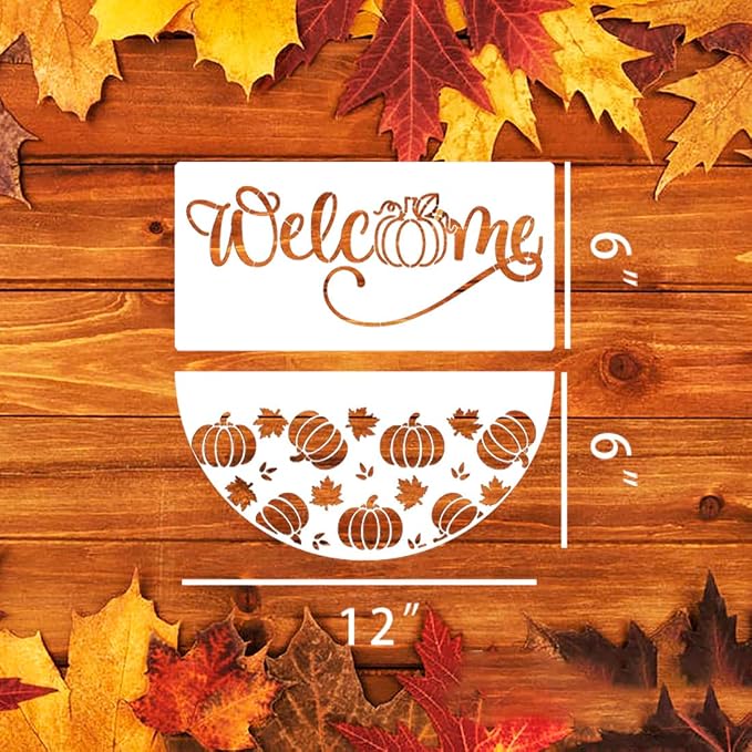 Fall Stencils Thanksgiving Stencils Autumn Hello Pumpkin Happy Harvest Stencil - Image 2