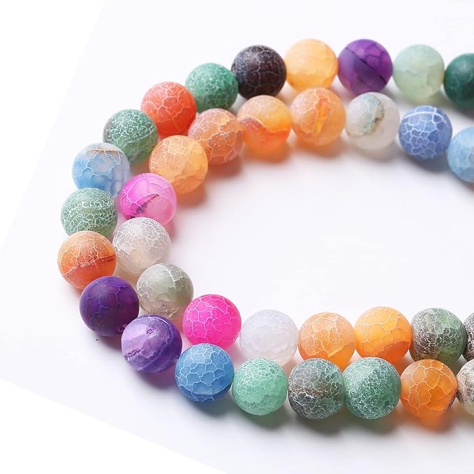 36PCS 10MM Weathered Agate Beads-Multicolo Stone Beads Energy Healing Beads - Image 3