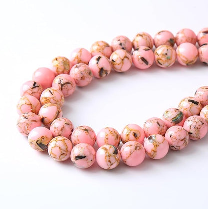 90PCS 4MM Natural Pink Shell Turquoise Beads - Image 4
