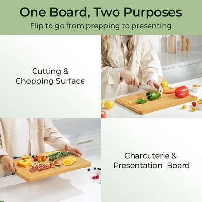 Kitchen Essentials Natural Bamboo Cutting Board XL - Image 3