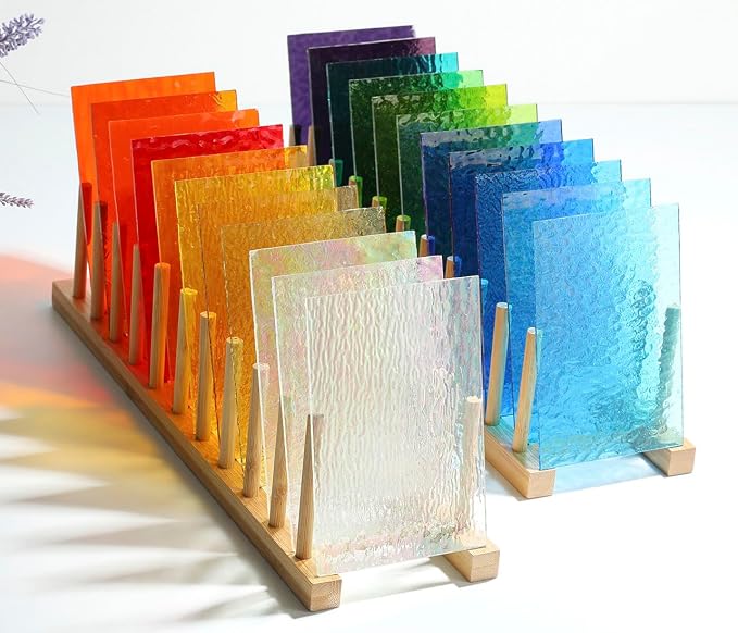 Lanyani 26 Sheets Transparent Stained Glass Sheets Packs - Image 3