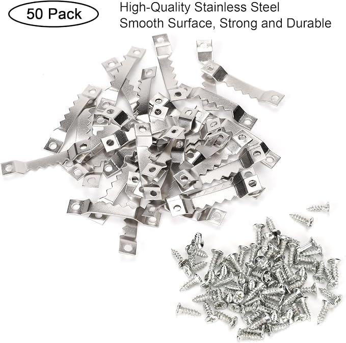 Small Sawtooth Picture Hangers 50 Pack Steel Sawtooth Hangers - Image 2