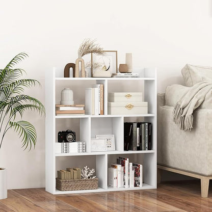 Giantex 7 Cube Bookshelf, Free-Standing Wooden Bookcase, 4 Tier Home Display - Image 8
