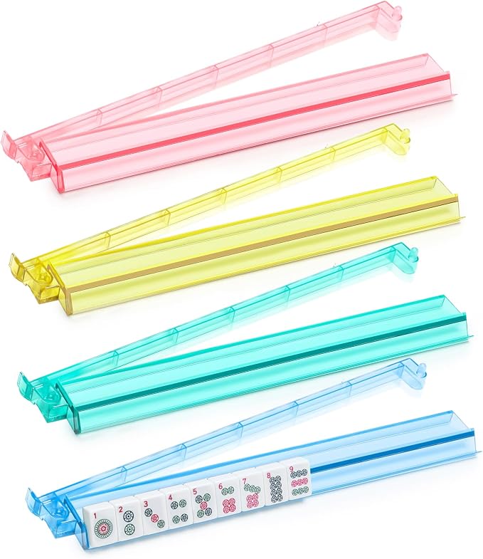Mahjong Racks with Pushers Set of 4, Mahjong Tile Pushers and Racks, Acrylic by AFSVTTS
