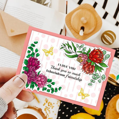 ORIGACH Realistic Protea Cynaroides Flower Layering Stencil Stamp and Die Set - Image 5