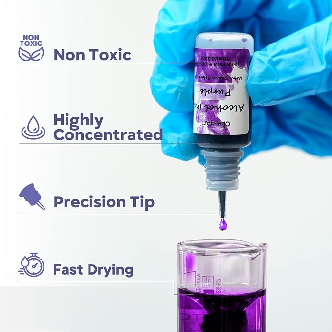 CHEAPART Alcohol Ink Set 24 Vibrant Colors Resin Dye High Concentrated Fast - Image 3