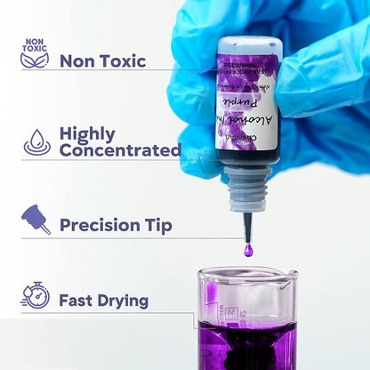 CHEAPART Alcohol Ink Set 24 Vibrant Colors Resin Dye High Concentrated Fast - Image 3