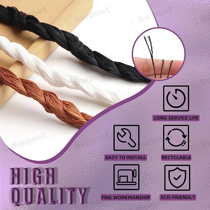 Swpeet 10Pcs Portable Copper Handle Canvas Leather Sewing Awl Needle and 3 - Image 5