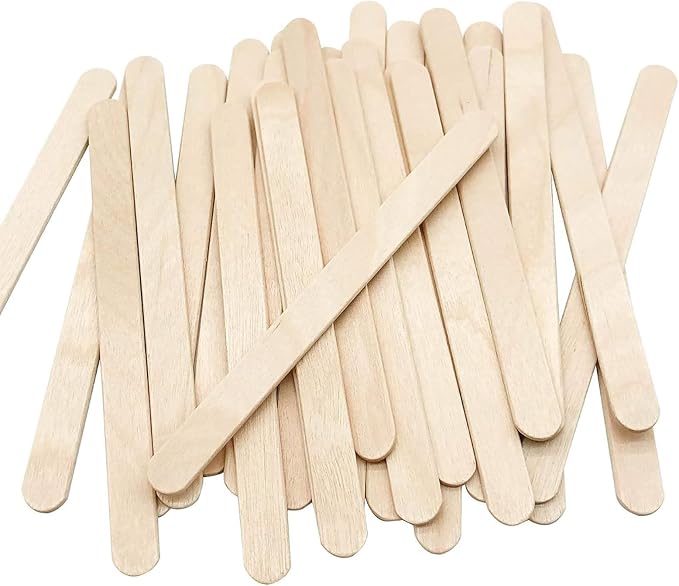 50PCS DIY Craft Sticks Ice Cream Sticks Natural Wooden Ice Cream Sticks 4.5 by Unknown
