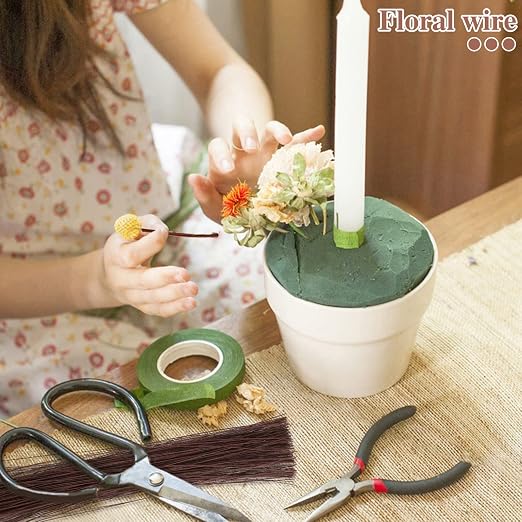 200 Pcs Floral Wire 26 Gauge Crafts Wire Florist Flower Wire Stems Brown Floral - Image 6