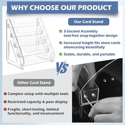 2 Pack Upgraded 5 Tier Acrylic Card Display Stand, Sports Cards, Stickers & - Image 4