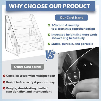 Upgraded 5 Tier Acrylic Card Display Stand, Sports Cards, Stickers & Brochures - Image 3