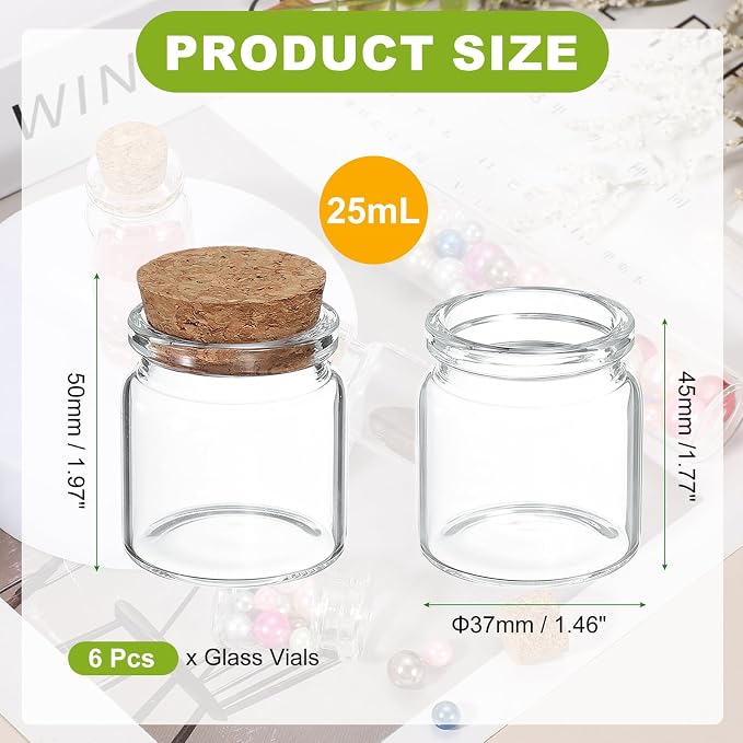 uxcell 6Pcs Mini Glass Bottles - Image 2