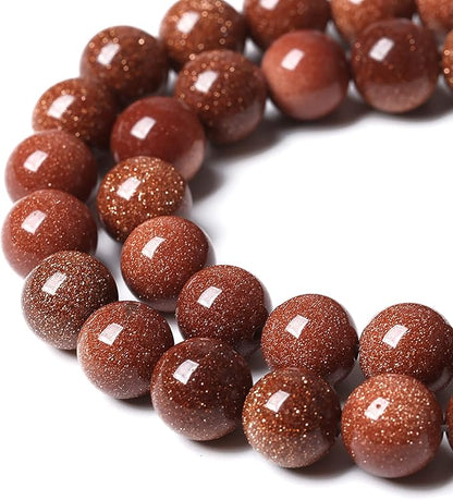 46pcs 8mm Natural Gold Sandstone Beads Gemstone Round Loose Beads - Image 3