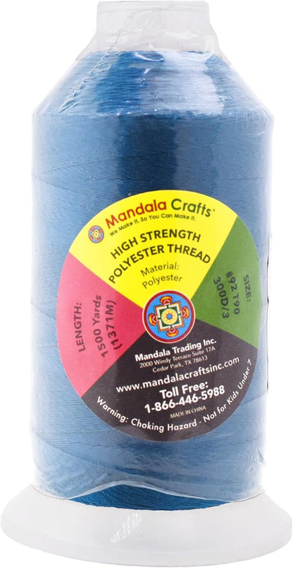 Mandala Crafts Airforce Blue Heavy Duty Thread -1500 Yds Tex 90 Thread - Image 3