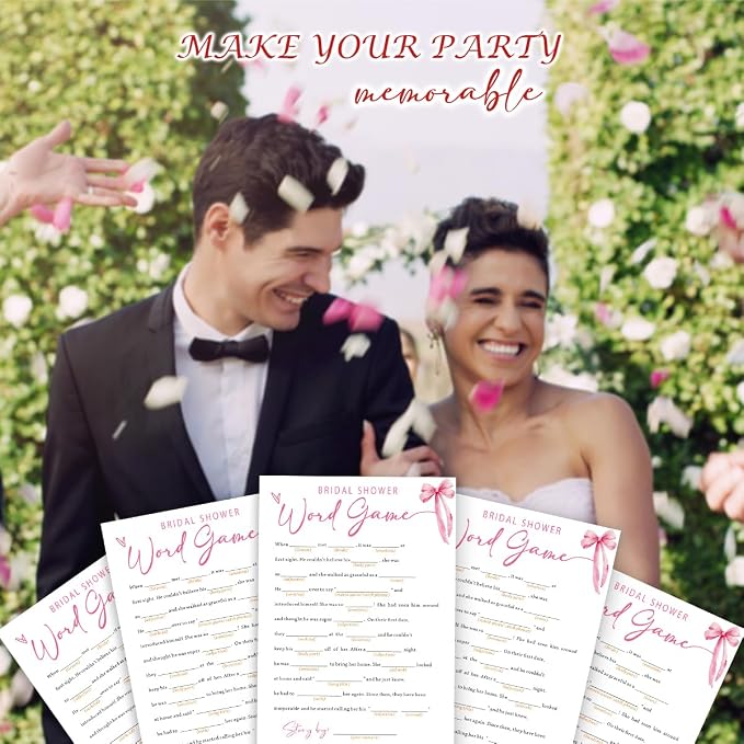 Wedding Shower Games Cards, Bridal Shower Word Game, Bridal Shower Games 25 - Image 5