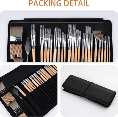 Fuumuui 26pcs Paint Brushes, Professional Acrylic Paint Brush Set Artists - Image 6
