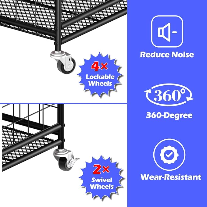 Ball Storage - 22.83" Basketball Cart - Image 4
