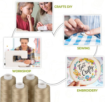 Serger Thread 4 Cones 3000 Yards Each Spool All Purpose Polyester Thread 40S/2 - Image 8
