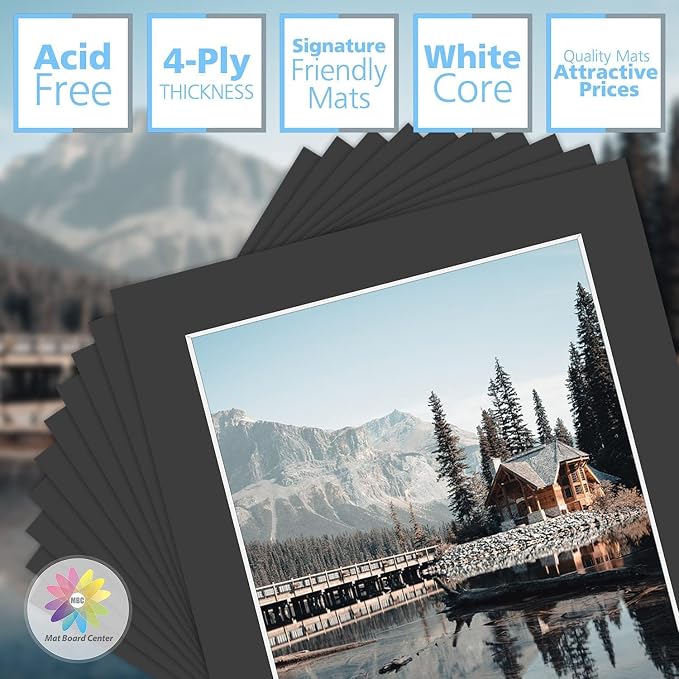MBC Mat Board Center, 16x20 for 12x16 Black Photo Picture Mats - Image 2