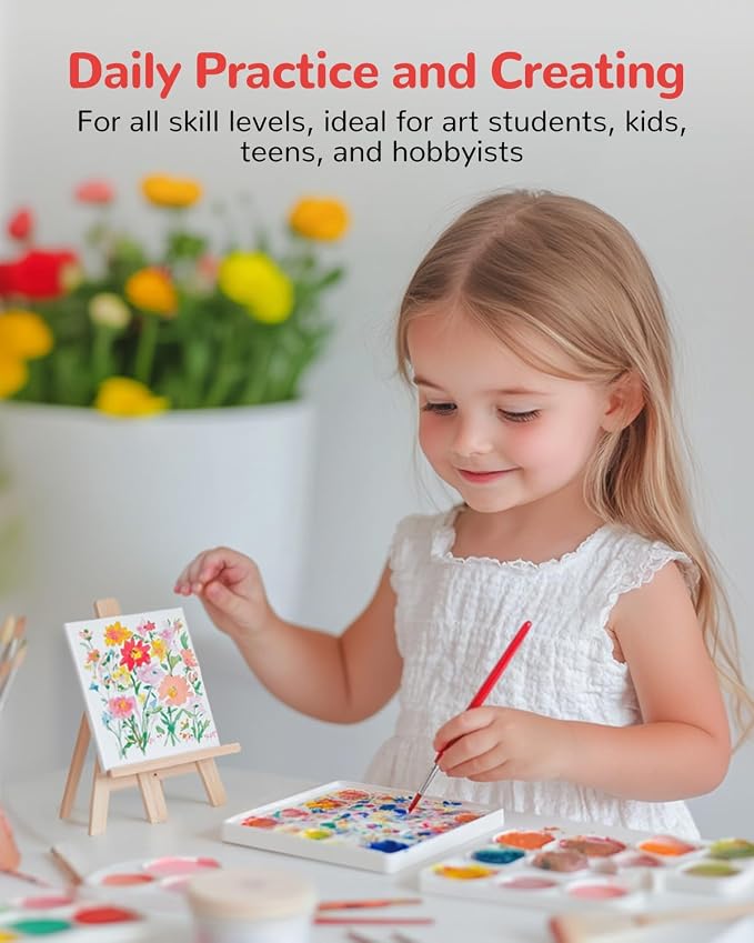 Mini Canvas Boards for Painting 24 Pack, 4x4 Inch Canvas Panels, 100% Cotton - Image 4