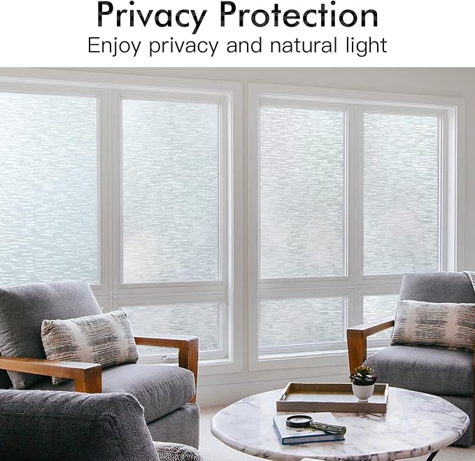 Haton Window Privacy Film, Frosted Glass Static Cling Sun Heat Blocking Window - Image 2