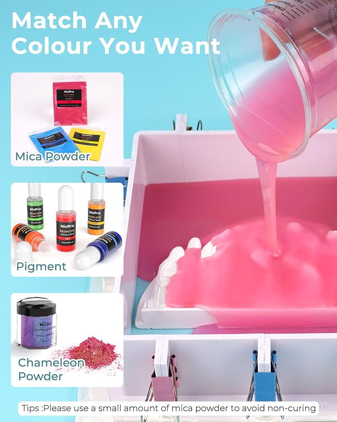 Nicpro 170oz Silicone Mold Making Kit, 15A Platinum Liquid Silicone Rubber - Image 4