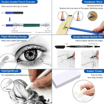 146Pcs Drawing and Sketching Colored Pencils Set, Art Supplies Include Sketch - Image 5