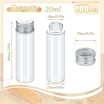 100 Pcs Small Clear Vials Spice Mini Jars - Image 2