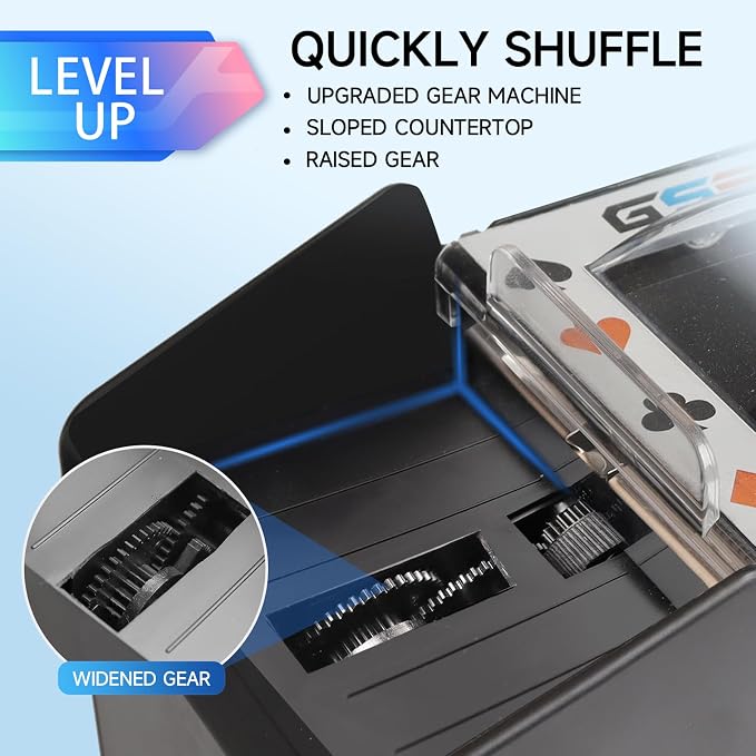 GSE Games & Sports Expert 4-Deck Automatic Card Shuffler, AC/DC-Power & - Image 3