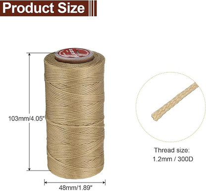 uxcell Flat Leather Sewing Waxed Thread, 140m / 153 Yards Polyester Wax String - Image 2