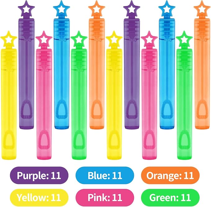 SpringFlower 66 Pieces Mini Bubble Wands, Bubble Party Favors Assortment Toys - Image 3