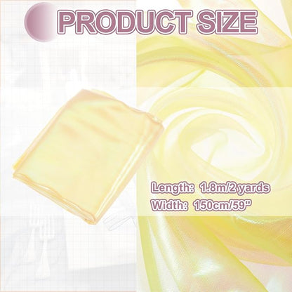 MECCANIXITY Iridescent Sheer Organza Fabric, 2 Yards x 59 Inches Solid Laser - Image 2