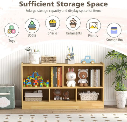 Toy Storage Organizer, 2-Tier Kids Bookshelf, 5 Cube Kids' Bookcases, Cabinets - Image 5