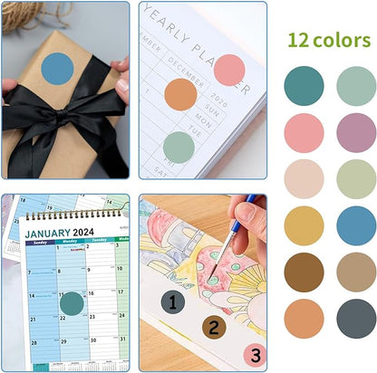 REGELETO Boho 4200 PCS 0.75 Inch 12 Colors Round Colored Dot Stickers - Image 2