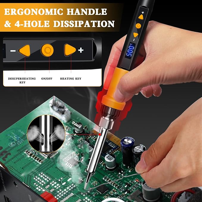 Soldering Iron Kit, 80W LED Display Adjustable Temperature Soldering Iron Kit - Image 4