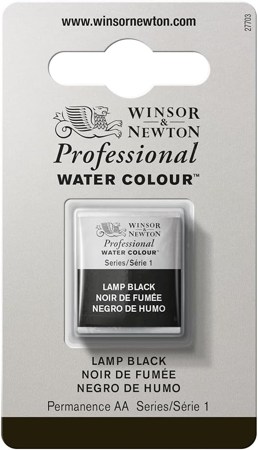 Winsor & Newton Professional Watercolor, Half Pan, Lamp Black by WinsorNewton