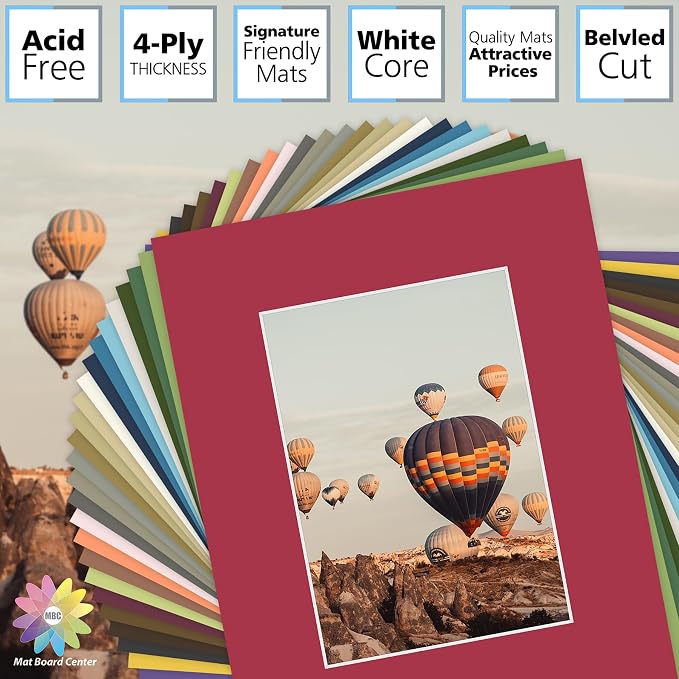 Mat Board Center, 8x10 for 5x7 Mix Color Picture Mat Sets - Image 2