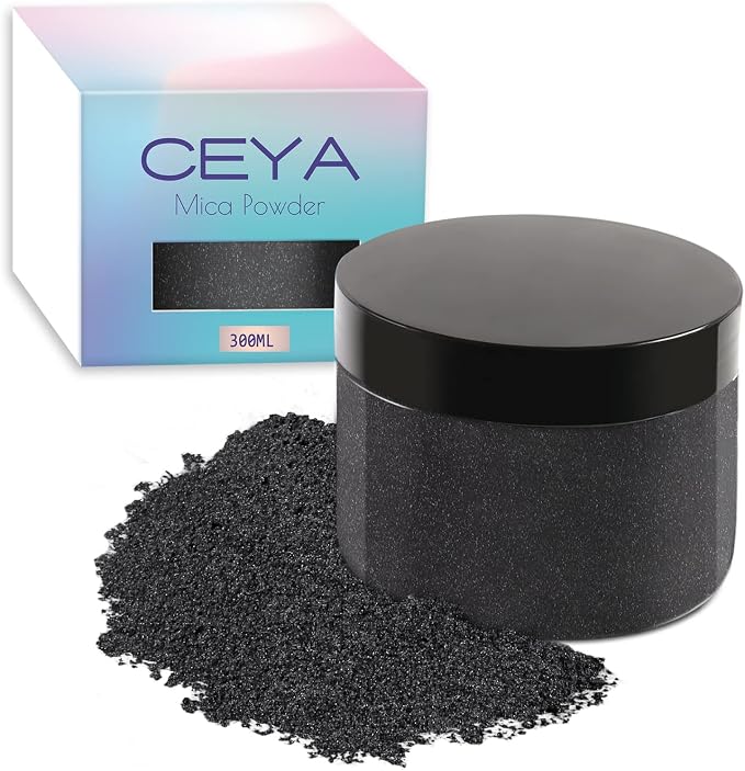 Ceya Mica Powder, 5.3oz/ 150g Black Pearlescent Effect Colorant Pigment Powder by CEYA