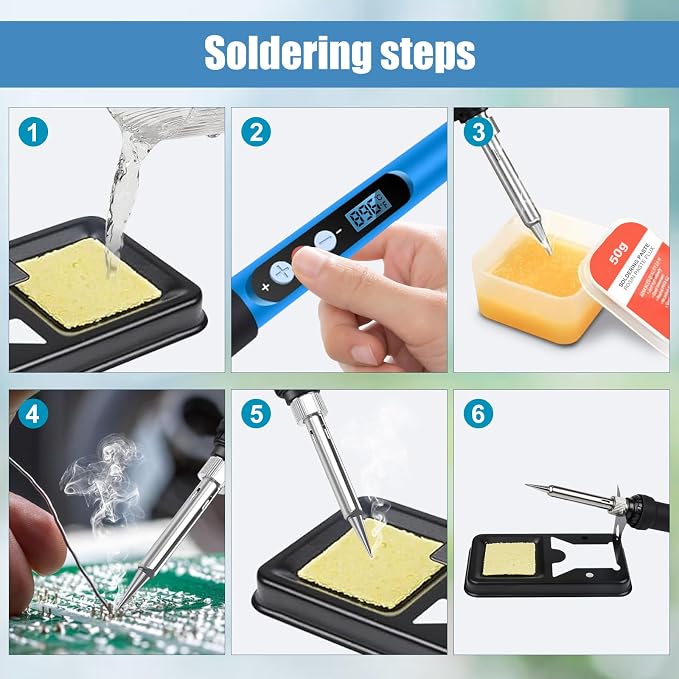 Soldering Iron Kit, 90W 110V Fast Heat up LCD Digital Soldering Gun kit - Image 5