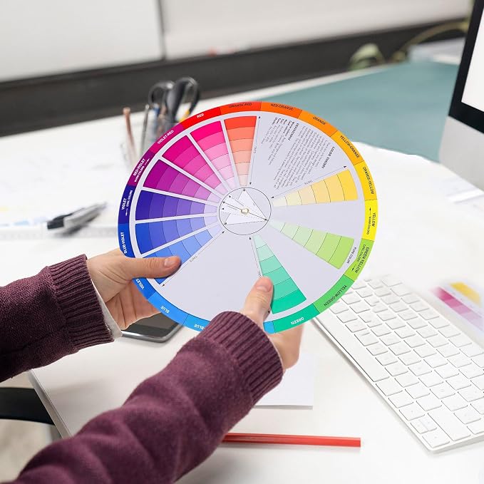 Garneck Creative Color Wheel Learning Chart Color Mixing Rotation Tool - Image 8