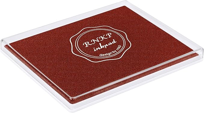 RNKP Large Brown Ink Pad for Rubber Stamps, 5 × 4 inch Ink Stamp Pads Permanent by RNKP