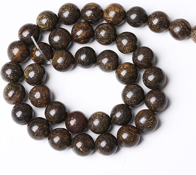 38pcs 10mm Natural Stone Beads Brown Bronzite Gemstone Round Loose Beads - Image 5