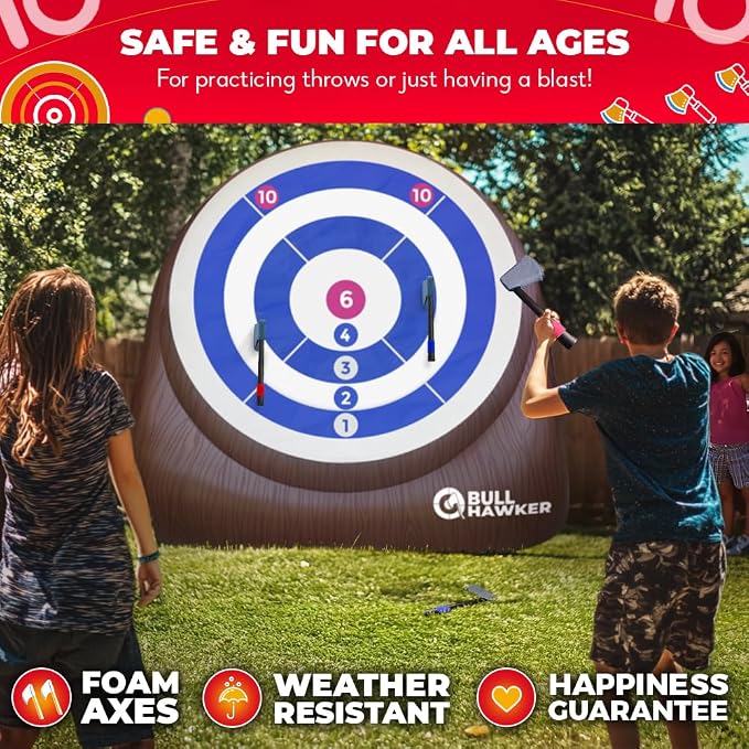 Swooc Games® - Bull Hawker™ | Giant Axe Darts w/ 15+ Games | Axe Throwing Game - Image 3
