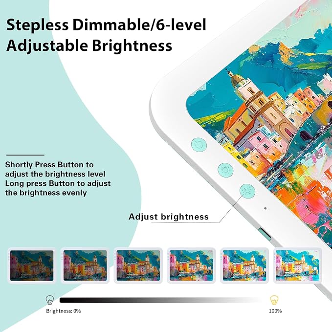 HIUKCOLED Wireless Battery Powered A3 Light Pad, 3 Colors Stepless Dimmable and - Image 3