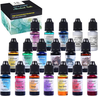 Alcohol Ink Set Epoxy Resin Dye- LET'S RESIN Vibrant Colors Alcohol Ink by LETSRESIN