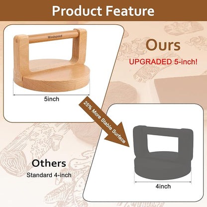 Windspeed Upgrade Wood Baren for Printmaking, 5.5 in Thicker Block Printing - Image 3