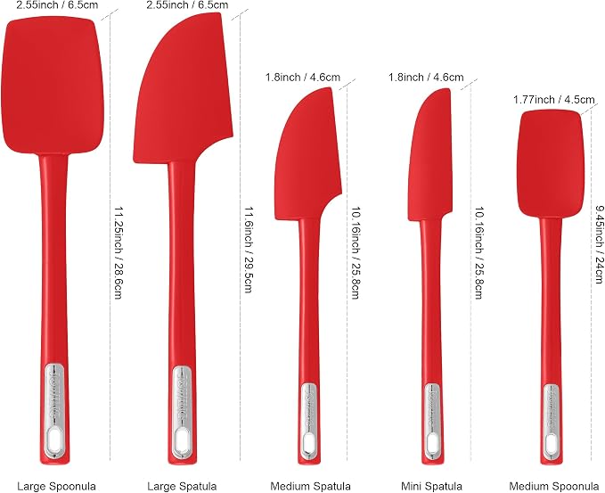 Premium Silicone Spatula Set, JXWING Flexible Heat Resistant Non-slip Handle - Image 3