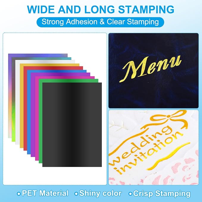 PATIKIL 11.7x8.3" Hot Stamping Foil Paper Sheet, 50 Sheets A4 Heat Transfer Hot - Image 3